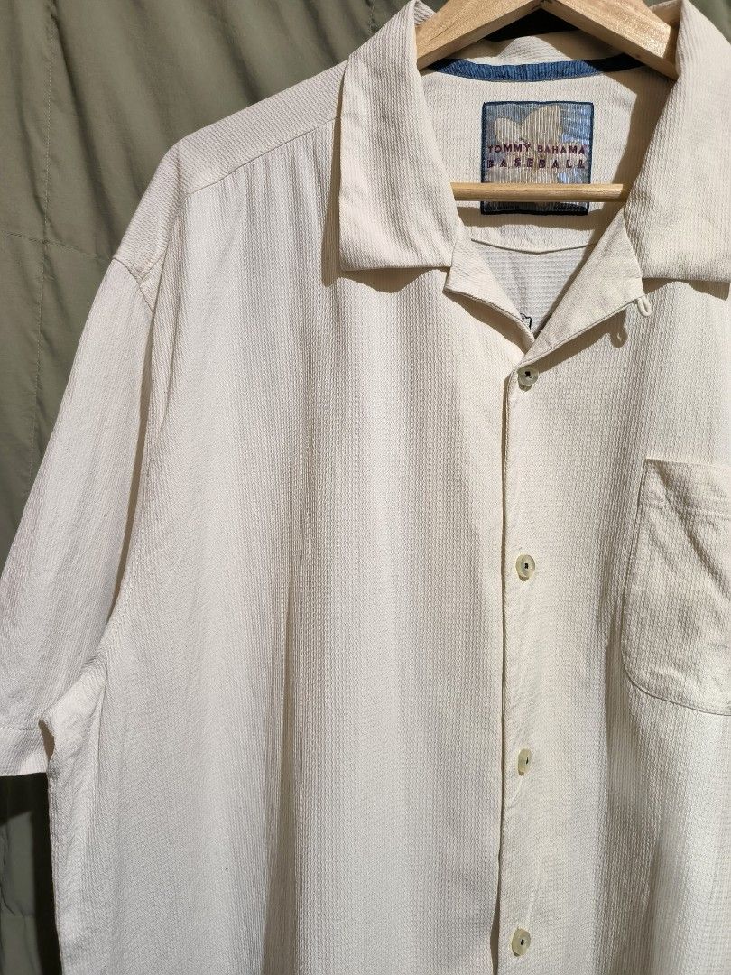 Los Angeles Dodgers Tommy Bahama Baseball Camp Button-Up Shirt - Cream