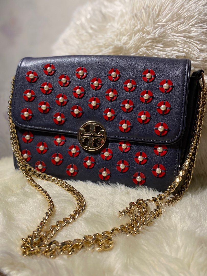 Tory burch embellished cheap leather shoulder bag