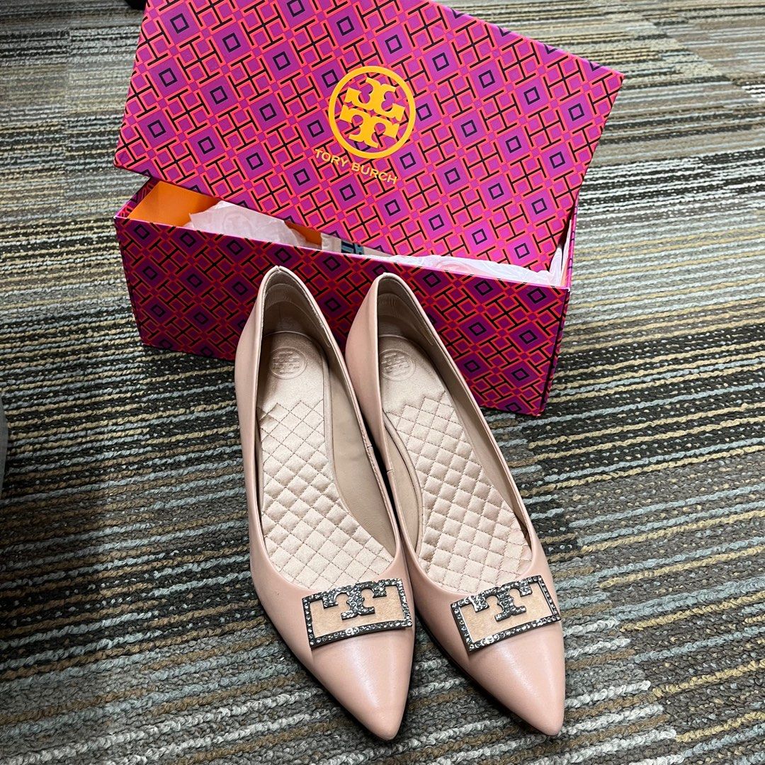 Tory burch gigi embellished leather flats clearance