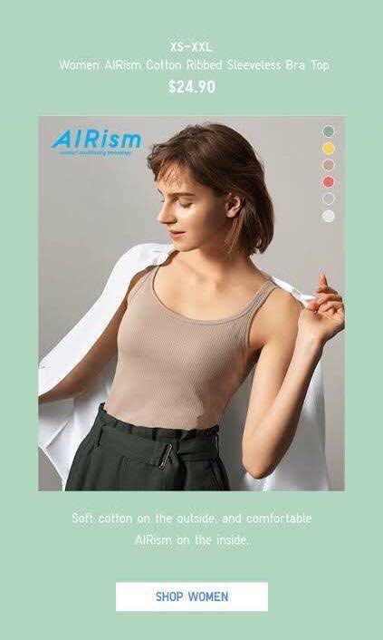 Uniqlo Airism bra top, Women's Fashion, Tops, Sleeveless on Carousell