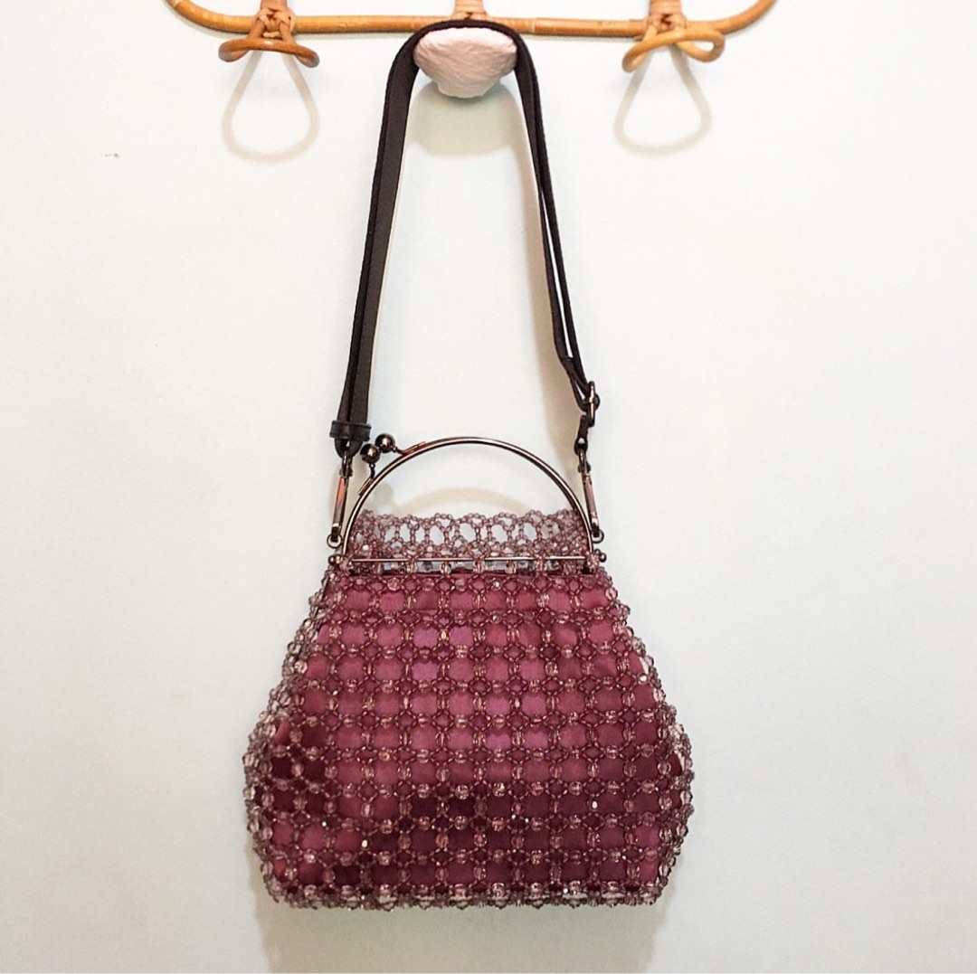 70s Ivory Kiss-lock Mesh Bag main image 0