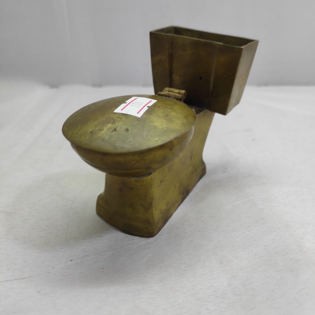 Vintage retro solid brass toilet ashtray 4” 1950 *107 on Carousell