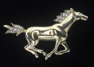 Vintage Running Horse on goldtone