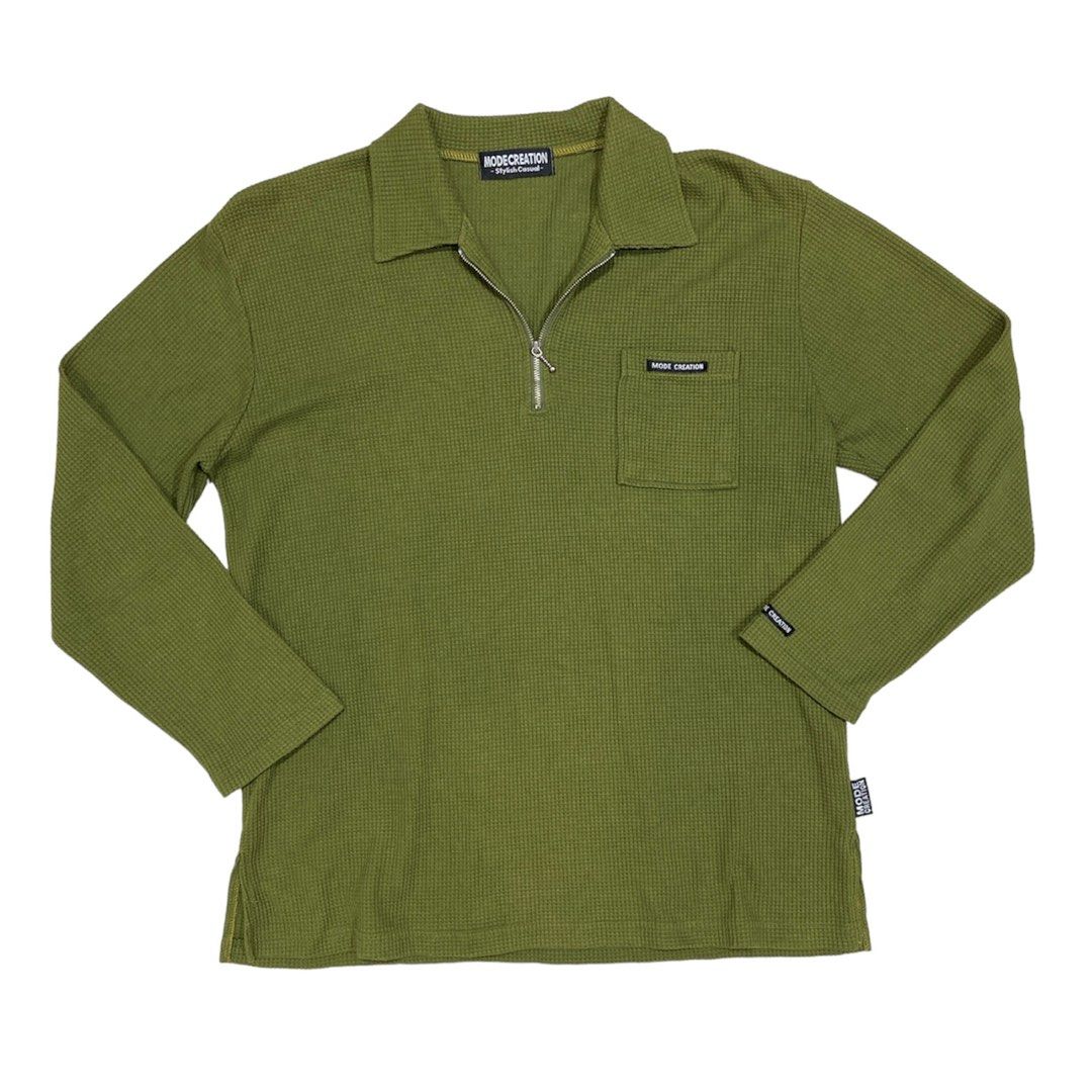 Waffle knit quarter zip discount