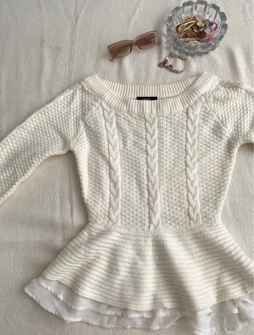 Peplum knit top sales