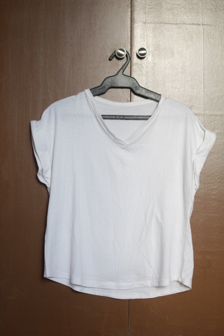 White V-neck shirt on Carousell