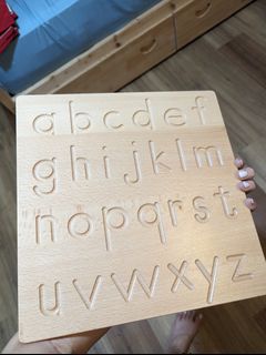 Reversible wooden alphabet tracing board: English cursive - Threewood