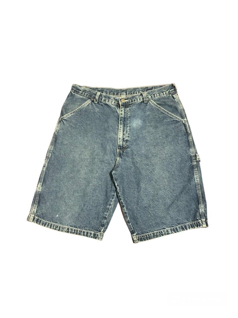 Wrangler Hero Denim Carpenter shorts (Category: Shorts) located in Davao. Submitted by frailty444 (Listing ID 1249050494, Image 2). Description: Wrangler Hero Jorts waist: 34 length: 22.5 issue: fading on crotch area.