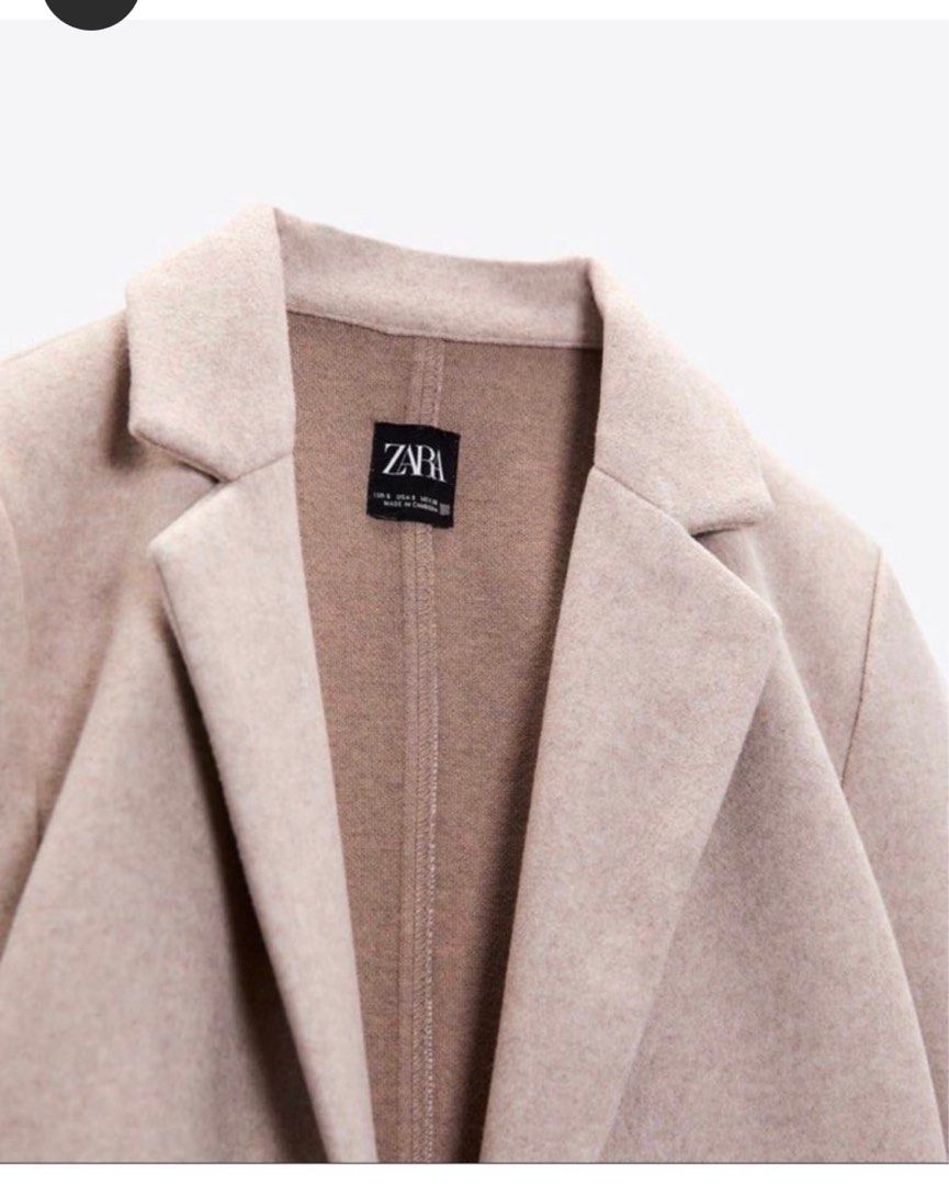 Zara Felt Texture Coat 長外套, 女裝, 外套及戶外衣服- Carousell