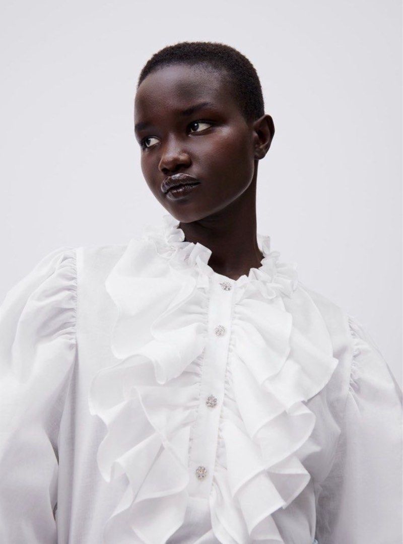 Frilly blouse zara cheap