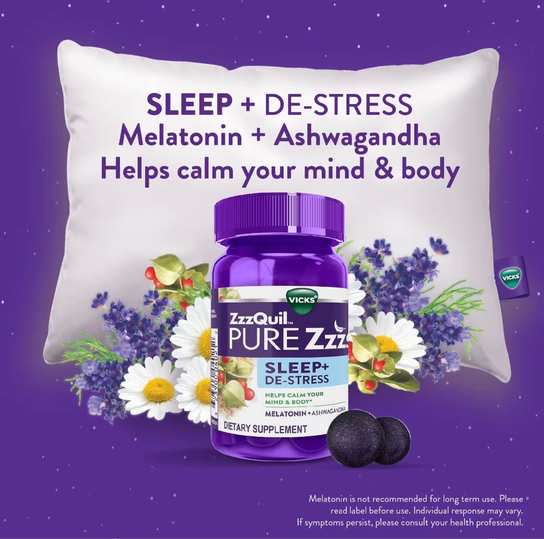 ZzzQuil Vicks Melatonin Sleep Gummies, Health & Nutrition, Health