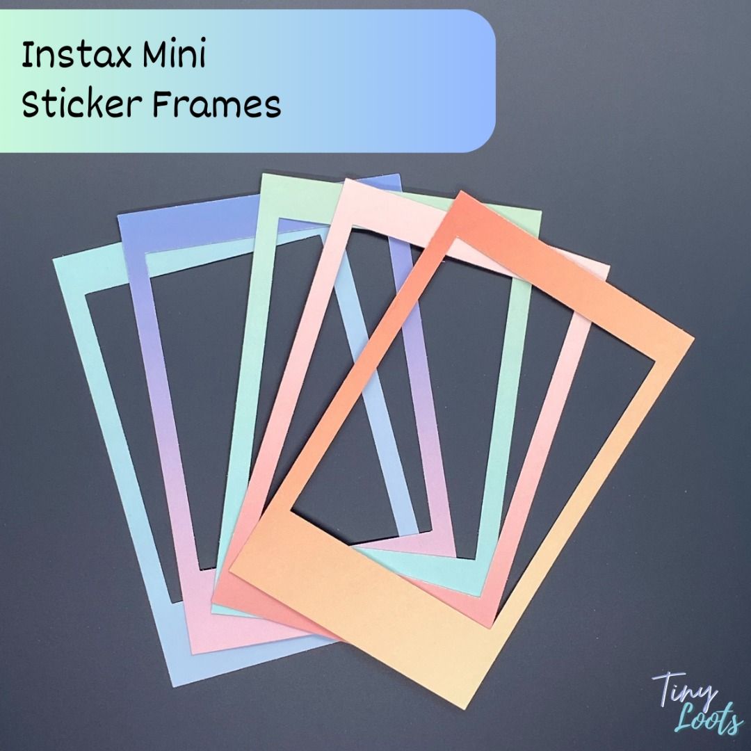 10pc Gradient Instax Mini Sticker Polaroid Frame Stickers