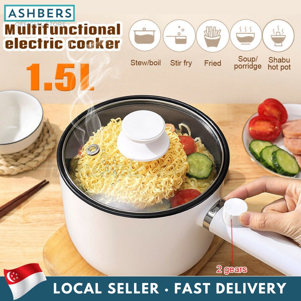 1.5L Mini Multi-function Electric Cooker Hot Pot Steamer Portable ...