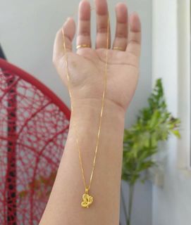 18k Lace with 24k Pendant (butterfly)