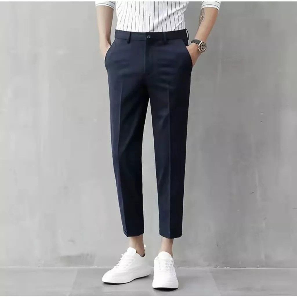 Men Cargo Pants Color Block Elastic Waist Ribbons Harem Trousers Streetwear  Korean Style Loose Fit Ankle Tied Jogging Pants for Daily Wear - Walmart.com