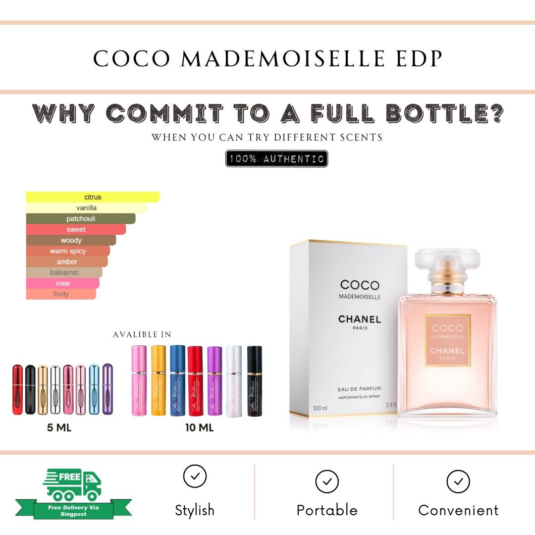 [5ml/10ml]Chanel Coco Mademoiselle EDP 5ml Travel-Size Fragrance - Seduce  With Sophistication