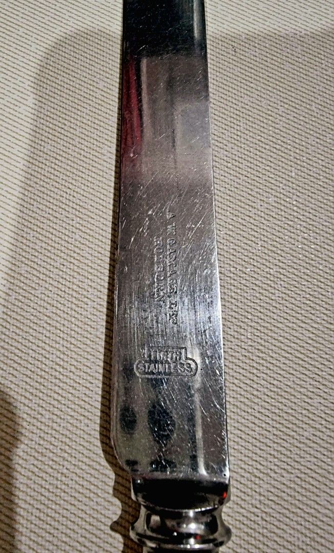 Antique Knife from A. W. Gamage LTD. (Category: Vintage Collectibles) located in Mandaluyong City. Submitted by selleyo (Listing ID 1249085379, Image 2). Description: Grab your chance to own a Piece of History with an A. W. Gamage LTD. Antique Knife Made of Stainless Steel and Ivorine Handle from Holborn London. Estimated Manufacturing Date was (1878 until its closing year 1972)... with Free 1 Brown Velvet Case Case....