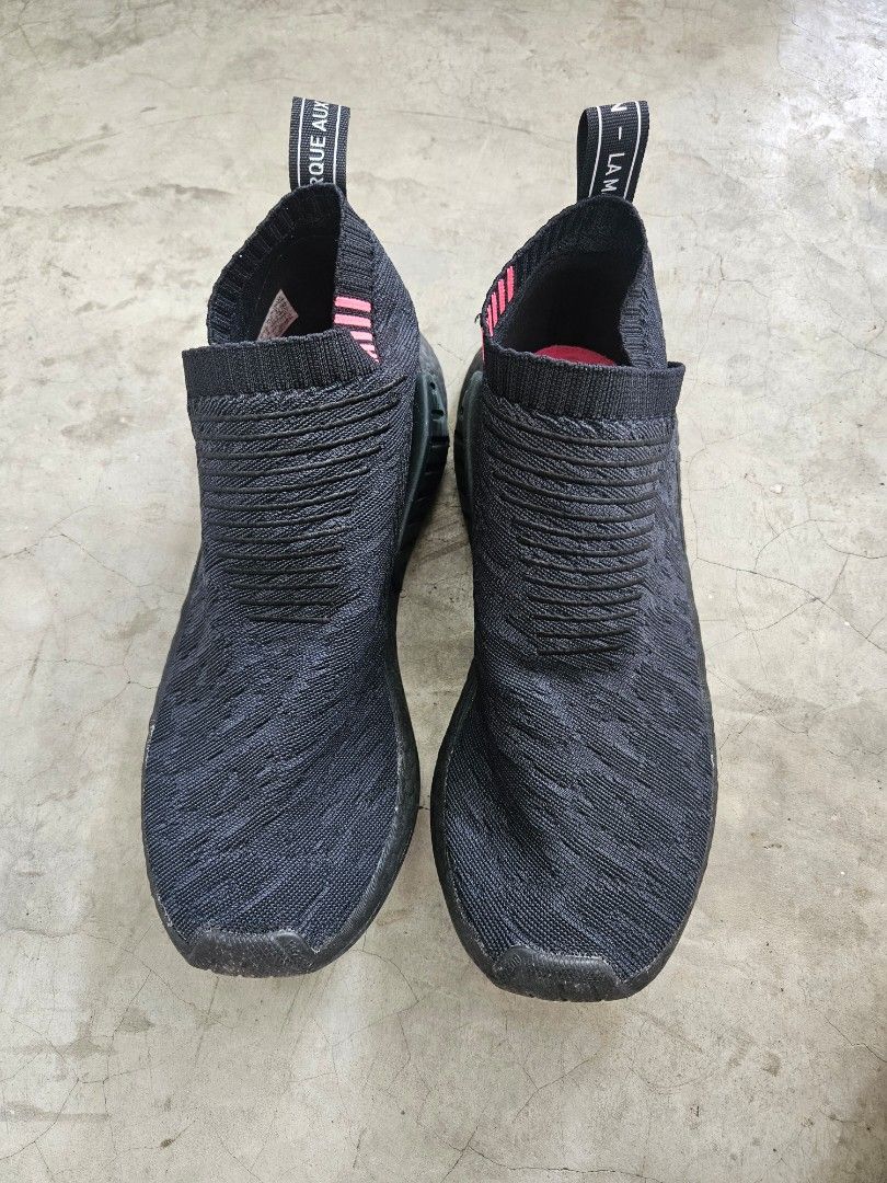 Adidas NMD CS2 PK Primeknit Triple Black Shock Pink Men s Size UK9
