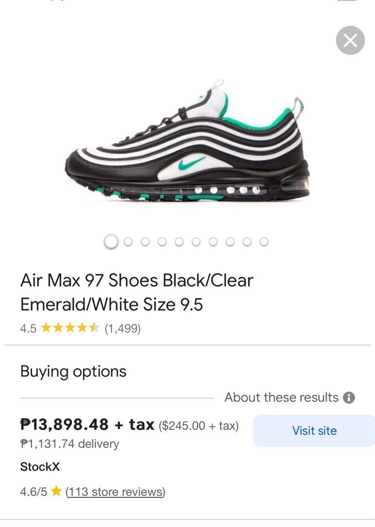 Nike Air Max 97 Black/Clear Emeral-White - 921826-013