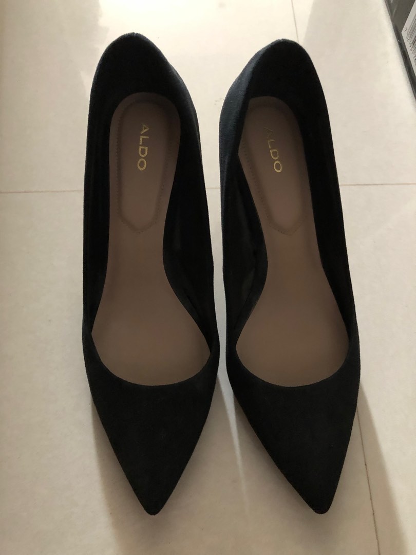 Aldo black suede heels on sale