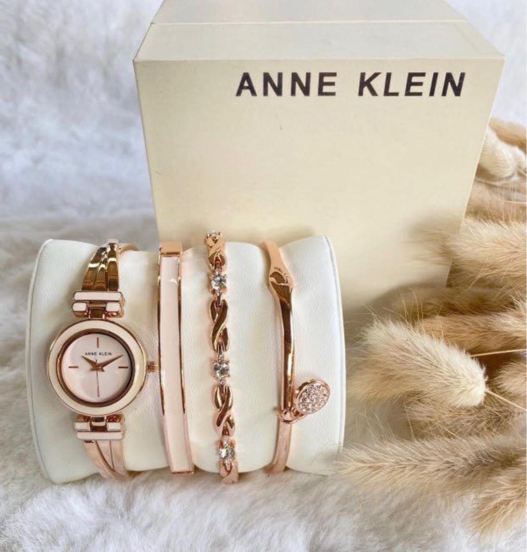 Anne klein rose deals gold bracelet watch