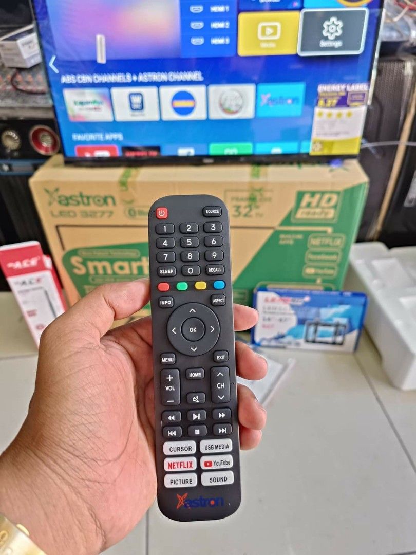 ASTRON SMART DIGITAL TV 32" Model: LED 3277 (Category: TV) located in Quezon City. Submitted by st_jericho (Listing ID 1249170077, Image 1). Description: Php 7,650 ‼️ ASTRON SMART DIGITAL TV 32" Model: LED 3277 ✅BRAND-NEW ITEMS 🆓FREE REMOTE CONTROL 🆓FREE STAND BASE + FIX WALLBRACKET 🆓FREE 5M DIGITAL ANTENNA 👉LED TV SPECIFICATIONS ✔️Display Resolution – 1920x1080p ✔️Refresh Rate – 60HZ ✔️Clear Motion Rate — 200 ✔️Response Time – 5ms ✔️Power In