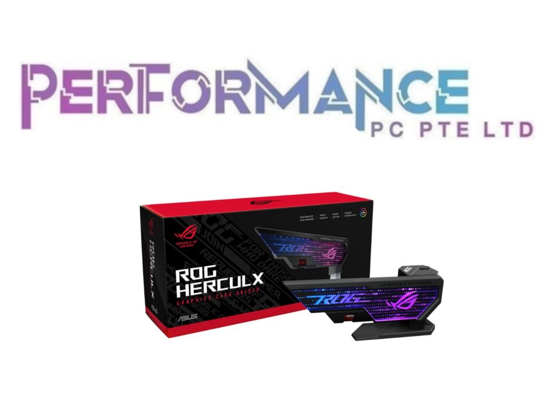 ASUS ROG Herculx Graphics Card Anti-Sag Bracket - Tool-Free Install, Adjustable Height, RGB Lighting, Zinc Alloy Build