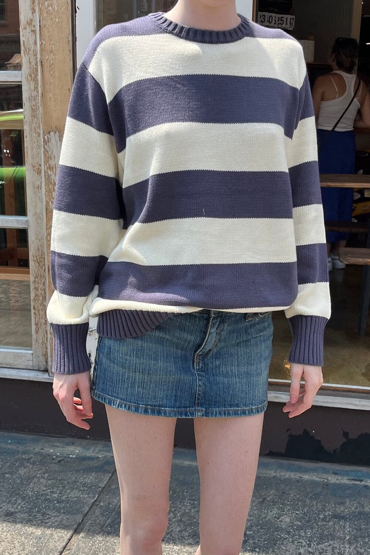 authentic brandy melville brianna cotton thick stripe sweater, Women's  Fashion, Tops, Other Tops on Carousell