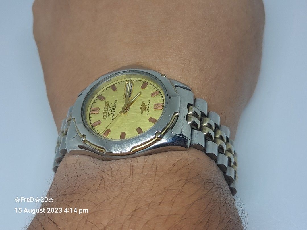 Authentic Citizen 8200 Automatic Japan Watch Gold Plated Machine