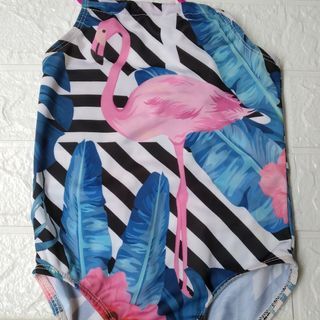 Baju renang anak newborn flamingo pink import baju renang anak perempuan tali gantung di leher bikini one piece like new