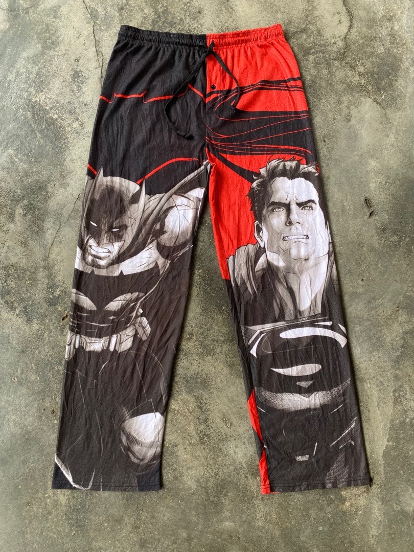 Mens Superman Pajama Lounge Black Pants Flames XL New w/ Tag FREE Shipping  | eBay