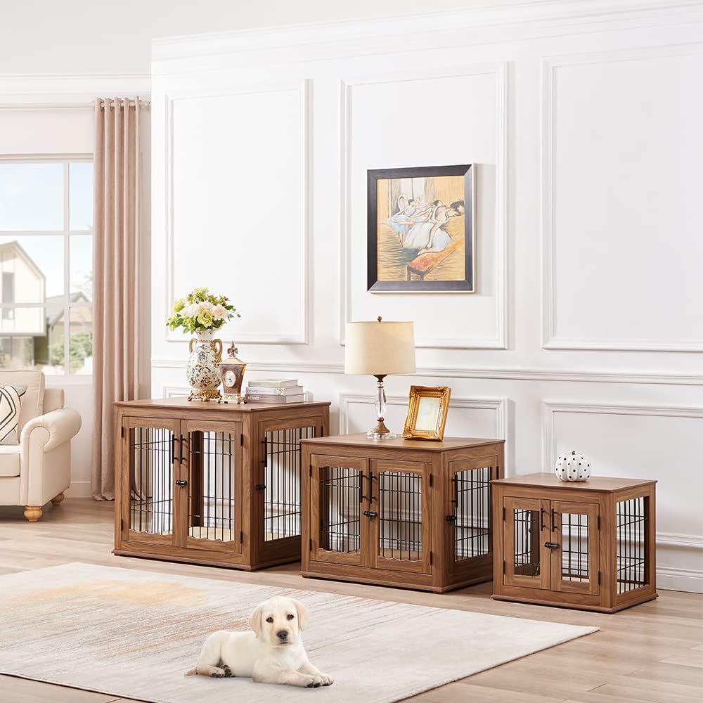 Wooden End-Table Dog Crate