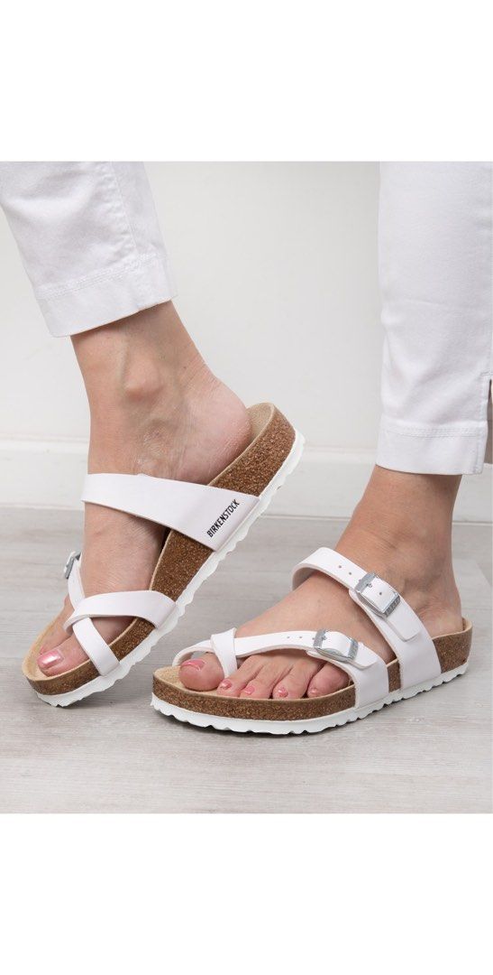 White mayari top birkenstocks