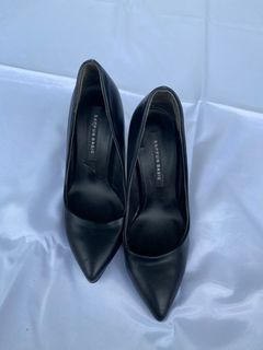 Black Basic Pointed High Heel Sandals