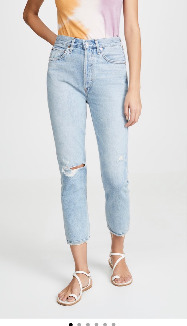 Agolde riley high rise straight crop jeans hot sale