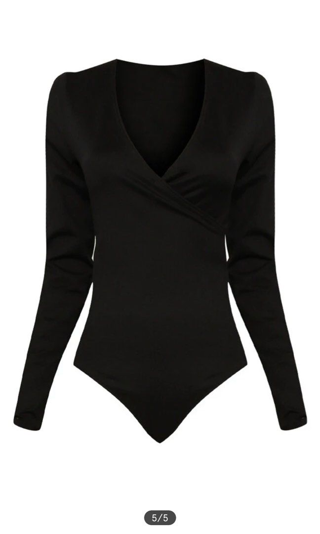 Abercrombie & Fitch Seamless Rib Bodysuit in Black