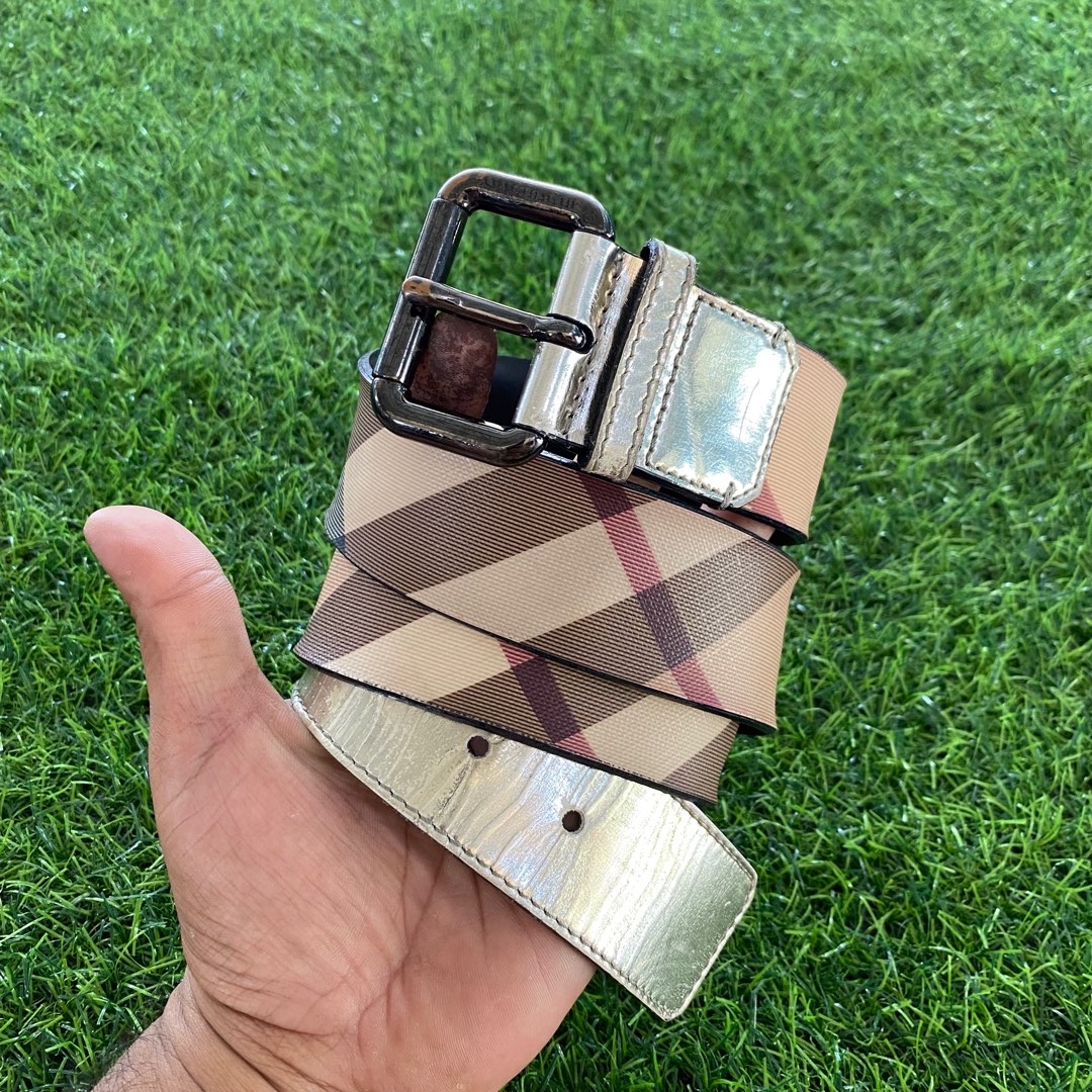 Burberry Nova Check Belt Made In Genuine Leather Men s