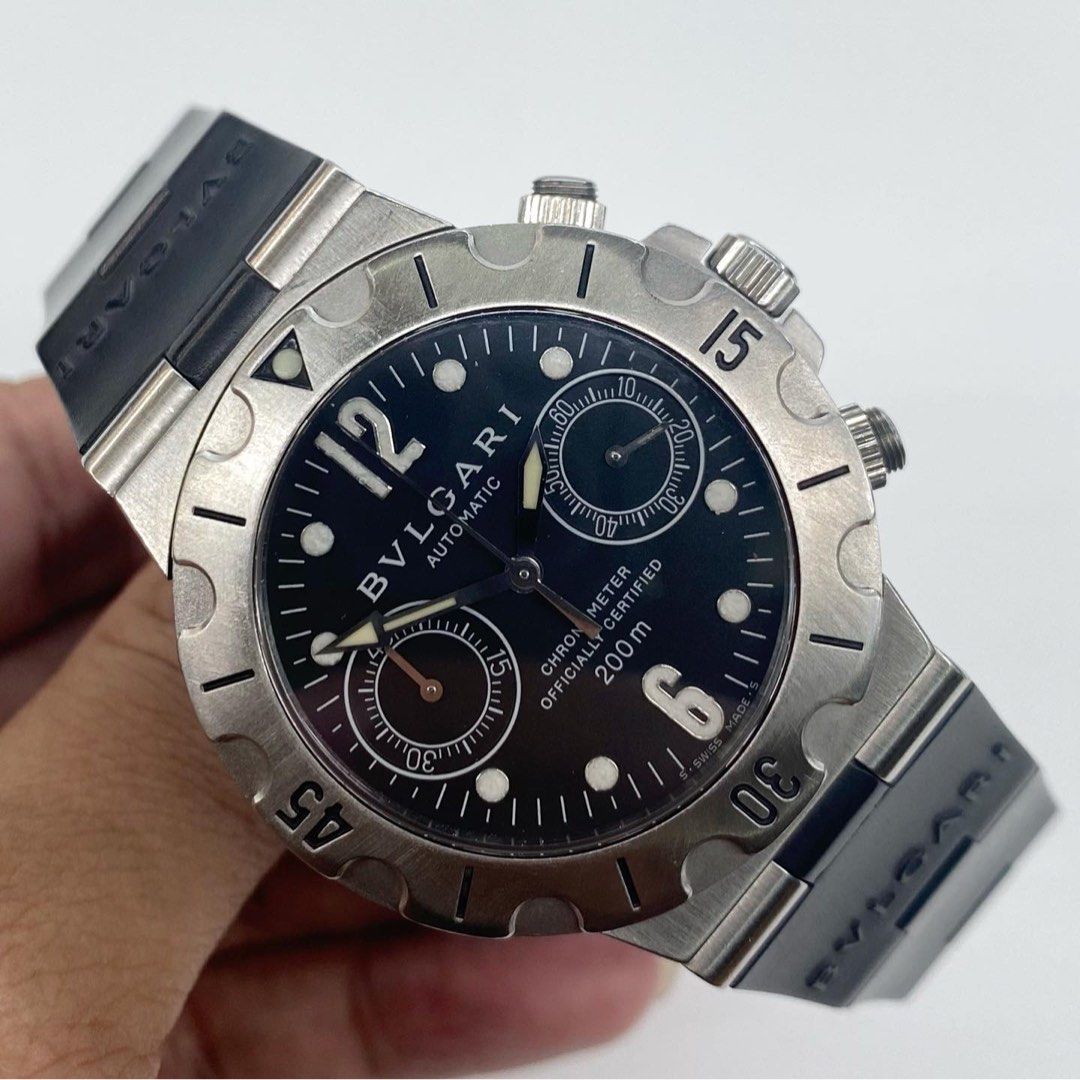 BVLGARI Scuba Chronograph Full Original, Barang Mewah, Jam Tangan