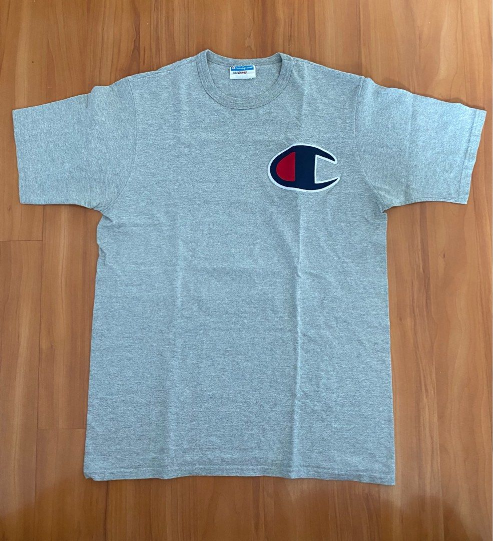 Champion Shirt Big Logo Patch, Men'S Fashion, Tops & Sets, Tshirts & Polo  Shirts On Carousell