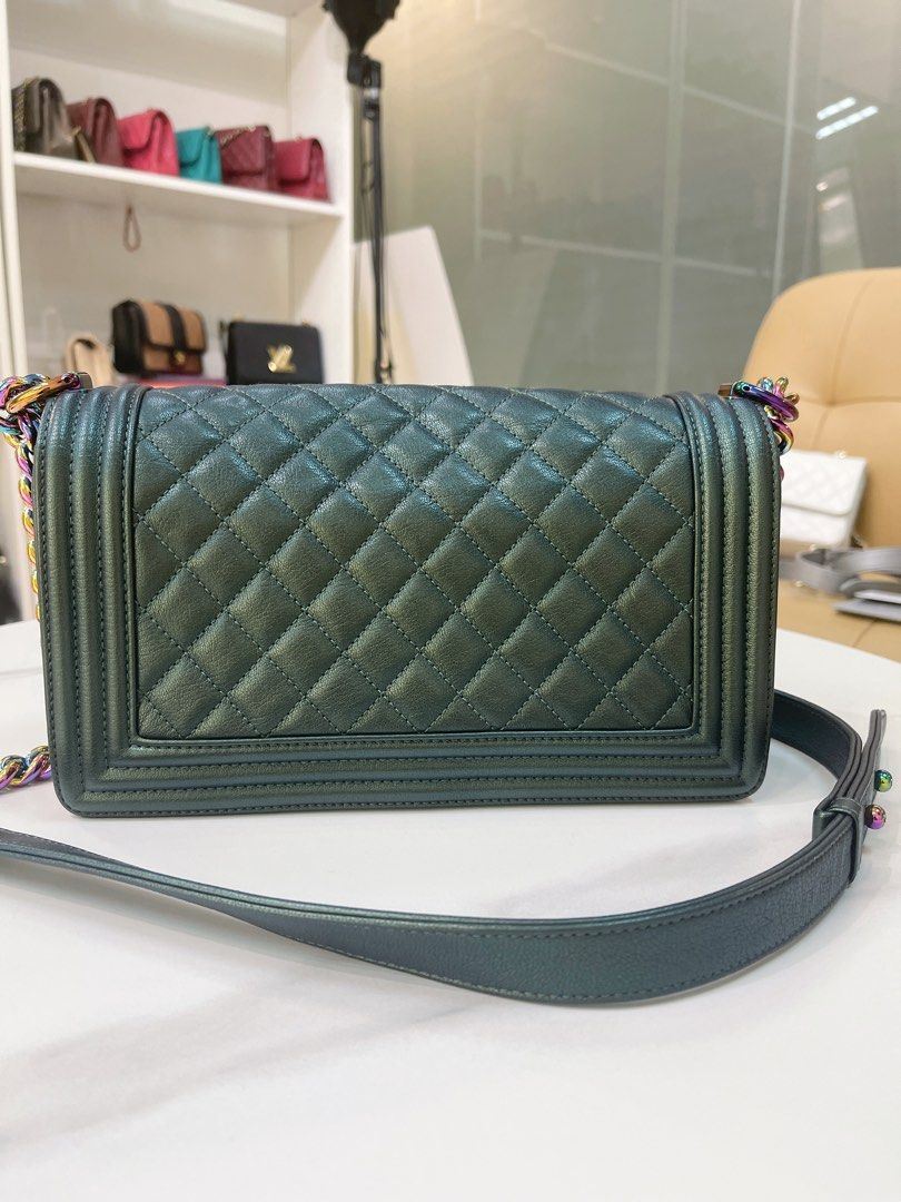 Chanel Boy Medium Mermaid Green Luxury Bags Wallets on Carousell