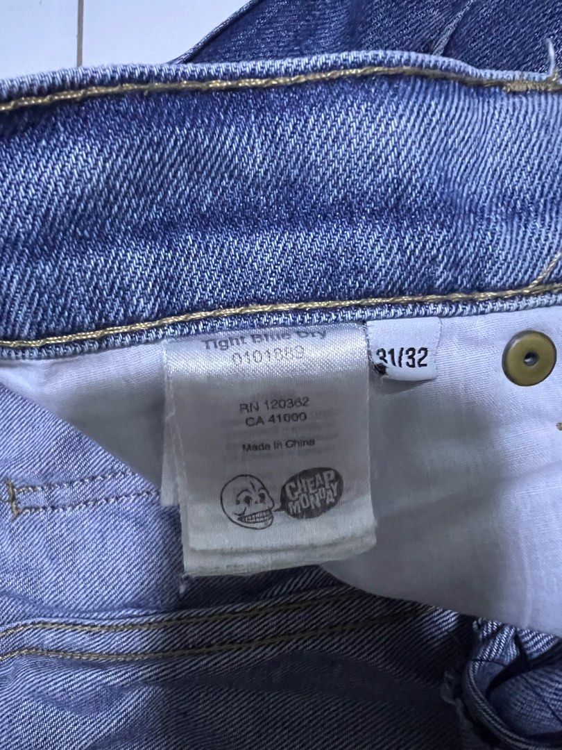 CHEAP MONDAY Bony Black Wash Jeans Men W32/L34 Grey Slim Fit Fade Effect |  eBay