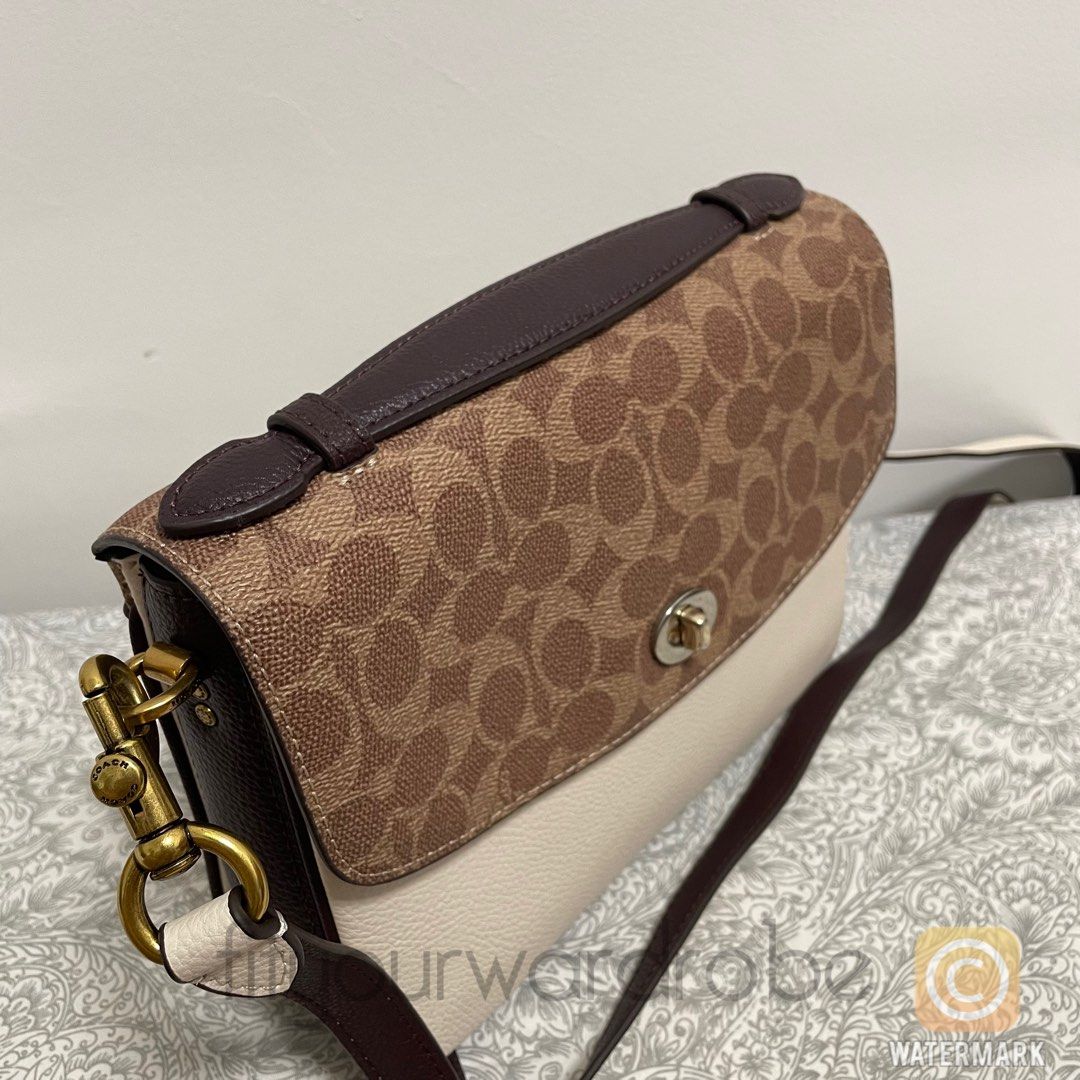 COACH Cassie Crossbody With Signature Canvas Blocking in Brown