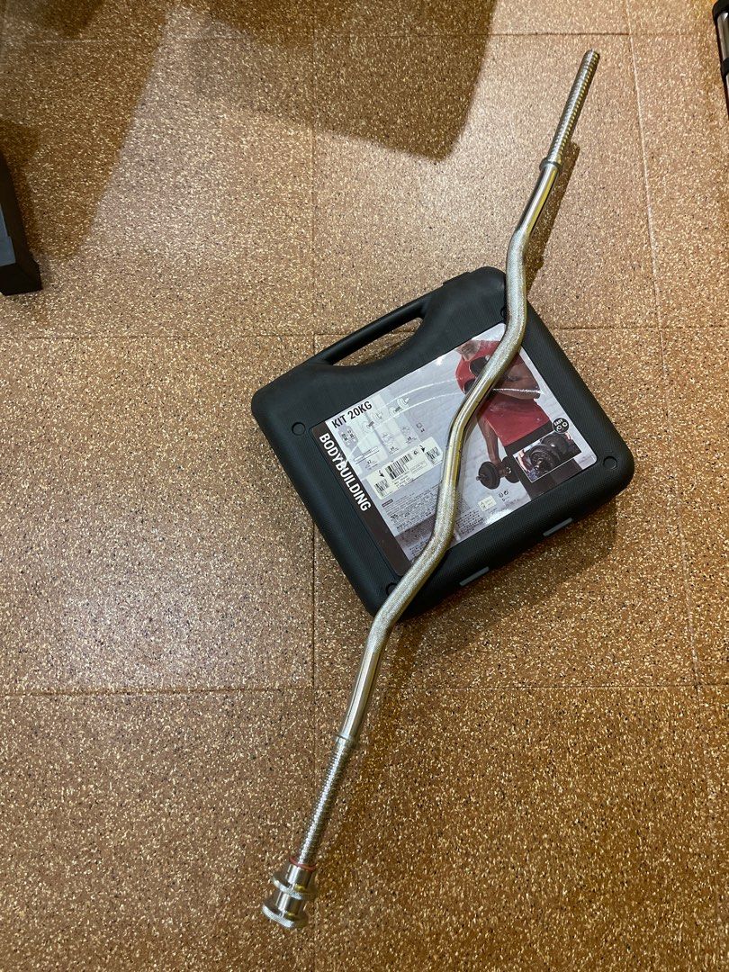 Decathlon dumbbell and EZ curl bar set, Sports Equipment, Other Sports