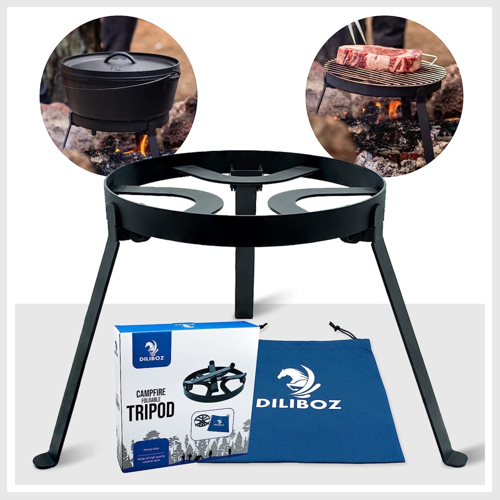 Diliboz Campfire Tripod for Dutch Oven 2.0 Camping Tripod for Cooking
