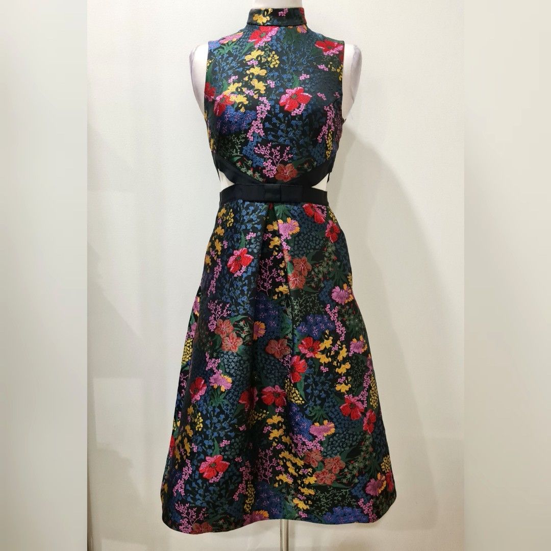 sachin and babi light blue dress new SIMONE ROCHA H&M tinsel floral embroidery sheer dolman midi dress UK6  XS at 1stDibs
