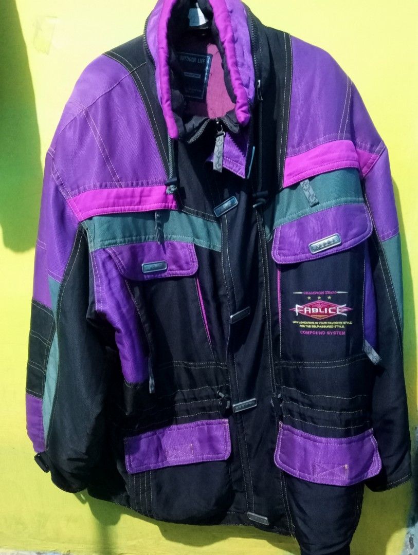 Vintage FABLICE Ski Hoodie Jacket Large 1990's Fablice Colorblock