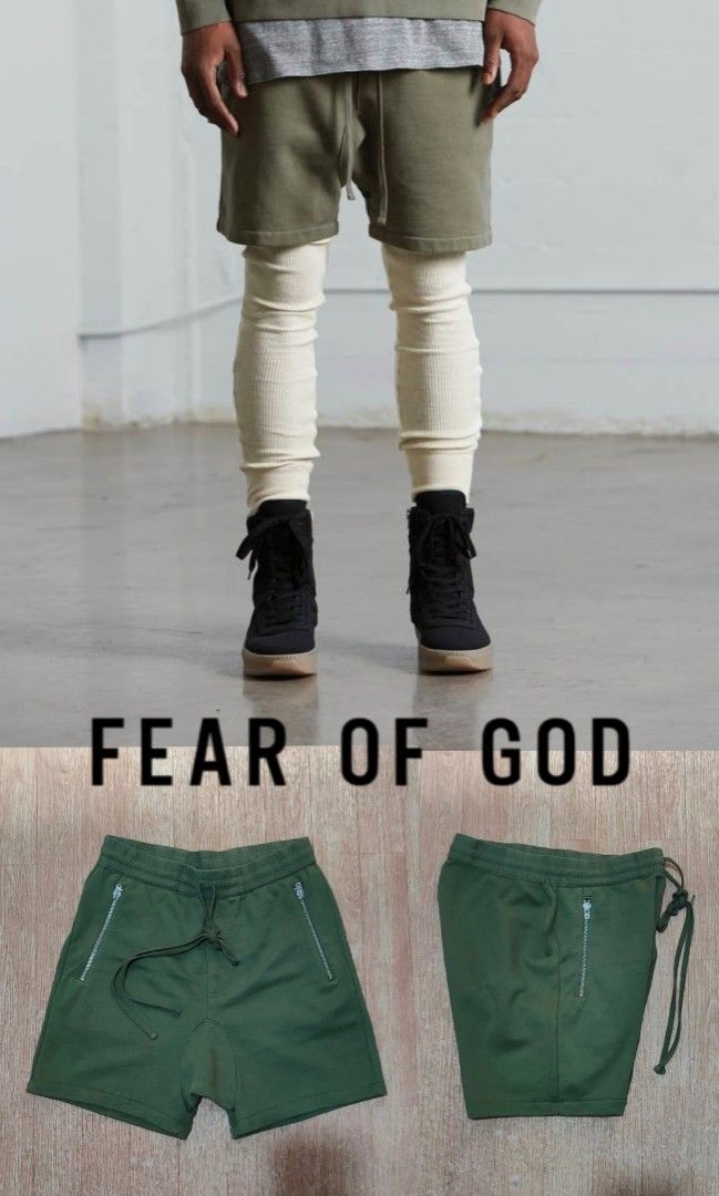 FEAR OF GOD COLLECTION TWO DRAWSTRING MATCHA GREEN SHORT