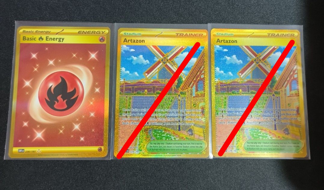 Fire Energy Gold (230/197) / Artazon Gold (229/197) - Pokemon
