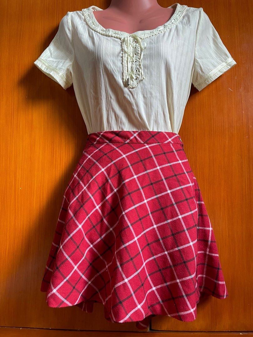 Pink plaid skirt forever 21 online