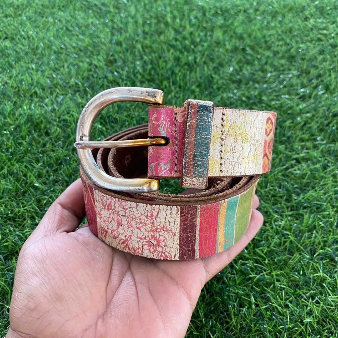 Fossil Floral Print Belt Genuine Leather Men s Fashion Watches